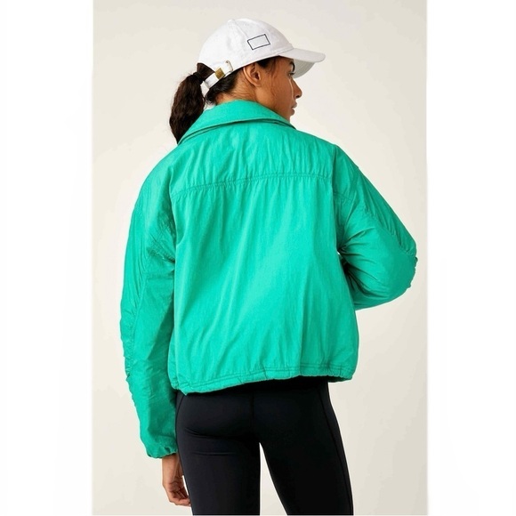 FP Movement Off The Bleachers Coaches Jacket in Green Size Small - Picture 7 of 12